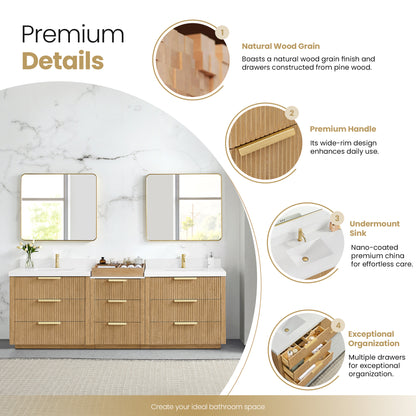 Santarem 96" Combined Double Bath Vanity in Washed Ash Grey