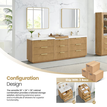 Santarem 96" Combined Double Bath Vanity in Washed Ash Grey