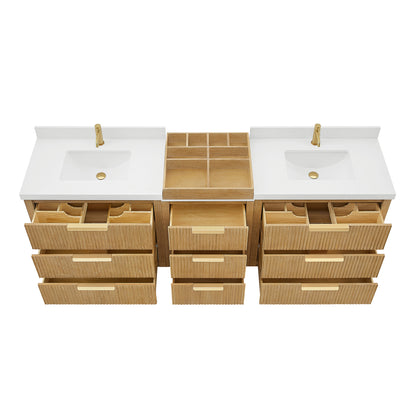 Santarem 96" Combined Double Bath Vanity in Washed Ash Grey