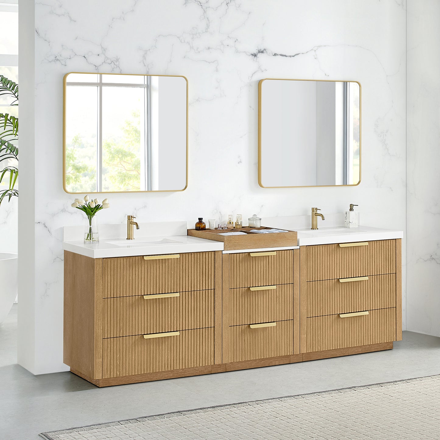 Santarem 96" Combined Double Bath Vanity in Washed Ash Grey