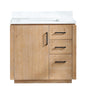 San 36" Free-standing Single Bath Vanity in Fir Wood Brown with White Grain Composite Stone Top