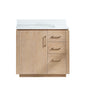 San 36" Free-standing Single Bath Vanity in Washed Ash Grey with White Grain Composite Stone Top