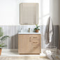 San 36" Free-standing Single Bath Vanity in Washed Ash Grey with White Grain Composite Stone Top