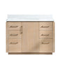 San 48" Free-standing Single Bath Vanity in Washed Ash Grey with White Grain Composite Stone Top