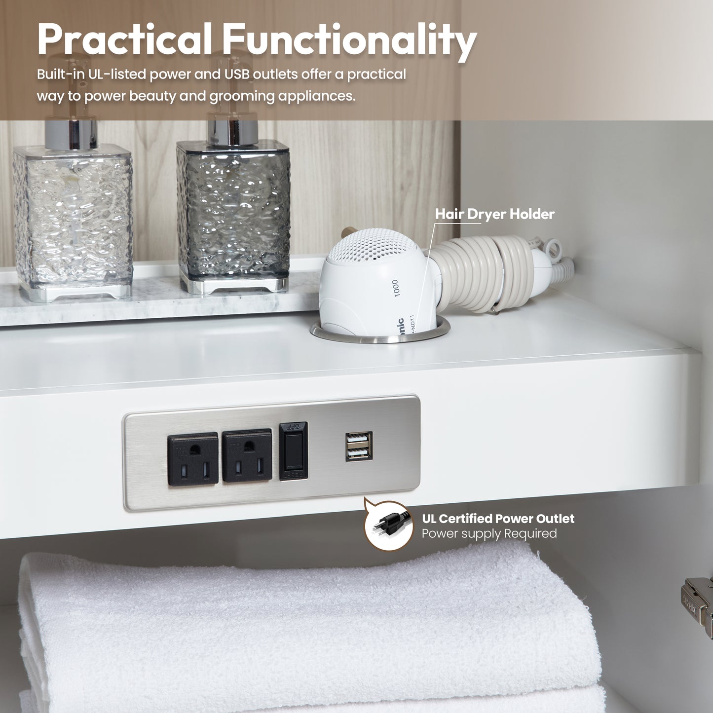 San 60" Free-standing Single Bath Vanity in White with White Grain Composite Stone Top