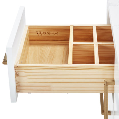 San 60" Free-standing Single Bath Vanity in White with White Grain Composite Stone Top