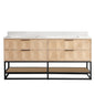 Milagro 72B" Free-standing Double Bath Vanity in Washed Ash Grey with Fish Maw White Quartz Stone Top
