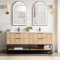Milagro 72B" Free-standing Double Bath Vanity in Washed Ash Grey with Fish Maw White Quartz Stone Top