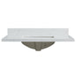 Malaga 37" W x 22" D Composite Stone Vanity Top in Grain White with White Rectangular Single Sink