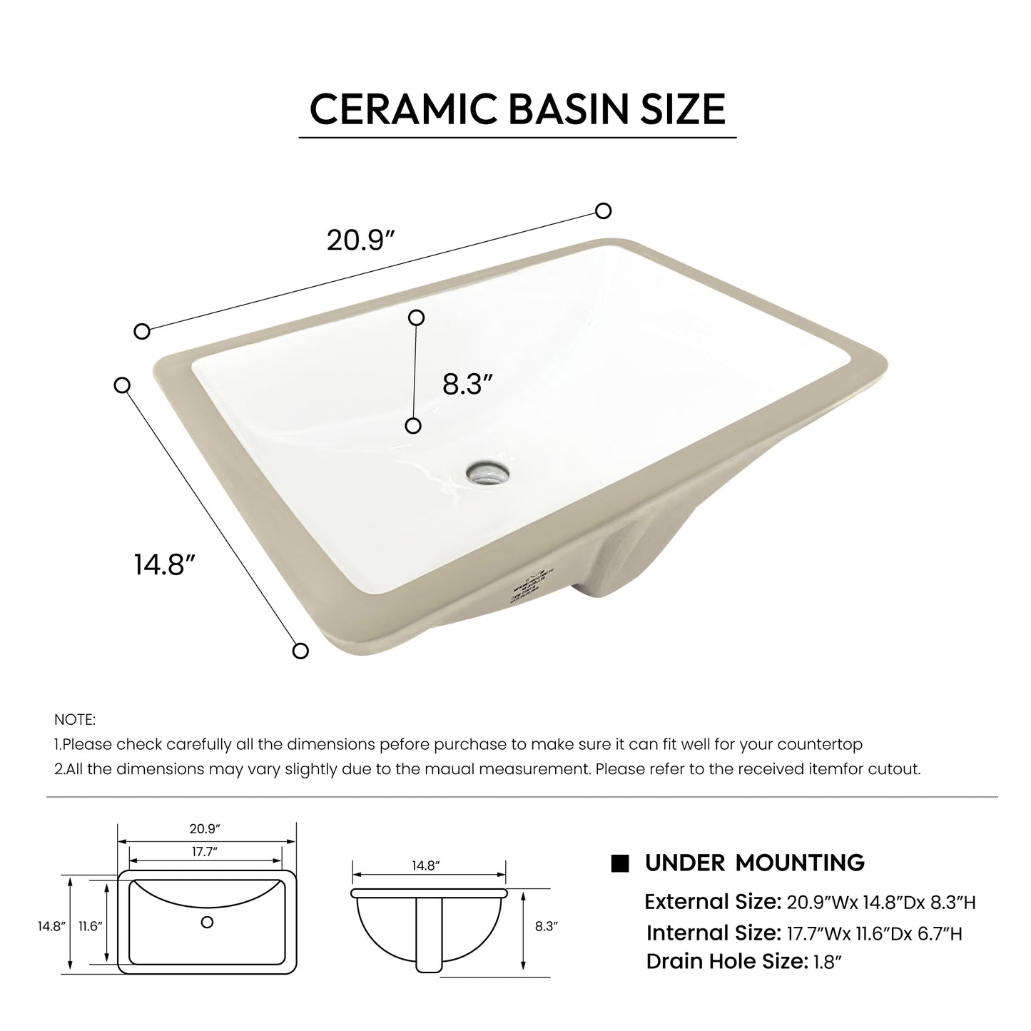 Malaga 73" W x 22" D Composite Stone Vanity Top in Grain White with White Rectangular Double Sink