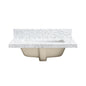Zevio 25" W x 22" D Natural Marble Vanity Top in Carrara White with White Rectangular Single Sink