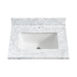 Zevio 25" W x 22" D Natural Marble Vanity Top in Carrara White with White Rectangular Single Sink