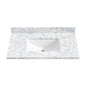 Zevio 37" W x 22" D Natural Marble Vanity Top in Carrara White with White Rectangular Single Sink