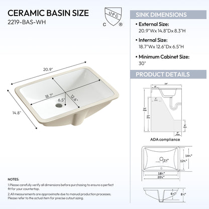 Zevio 43" W x 22" D Natural Marble Vanity Top in Carrara White with White Rectangular Single Sink