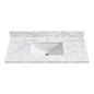 Zevio 43" W x 22" D Natural Marble Vanity Top in Carrara White with White Rectangular Single Sink