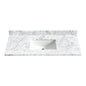 Zevio 49" W x 22" D Natural Marble Vanity Top in Carrara White with White Rectangular Single Sink