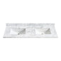Zevio 61" W x 22" D Natural Marble Vanity Top in Carrara White with White Rectangular Single Sink