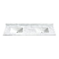 Zevio 72" W x 22" D Natural Marble Vanity Top in Carrara White with White Rectangular Single Sink