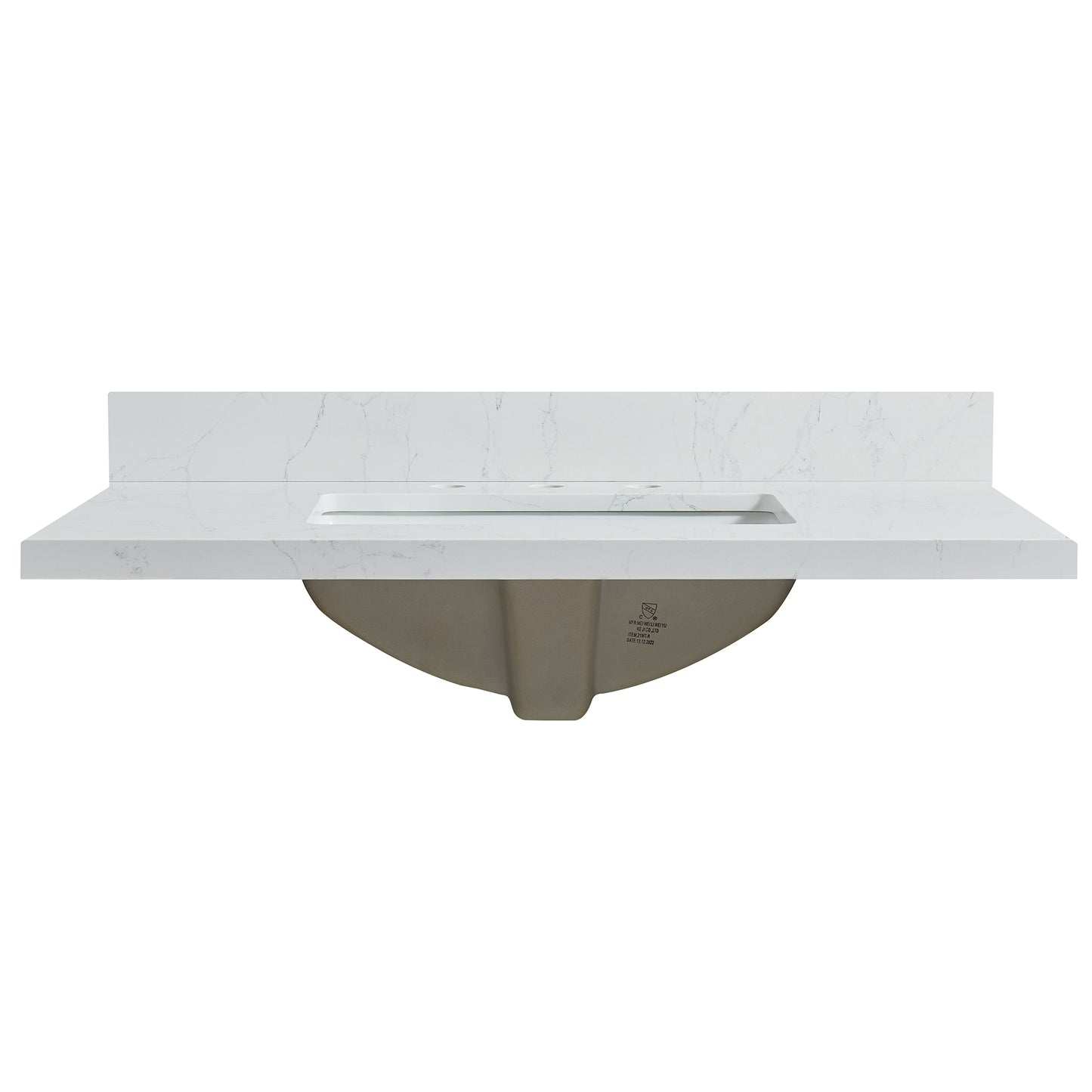 Jaen 37" W x 22" D Composite Stone Vanity Top in Grain White with White Rectangular Single Sink