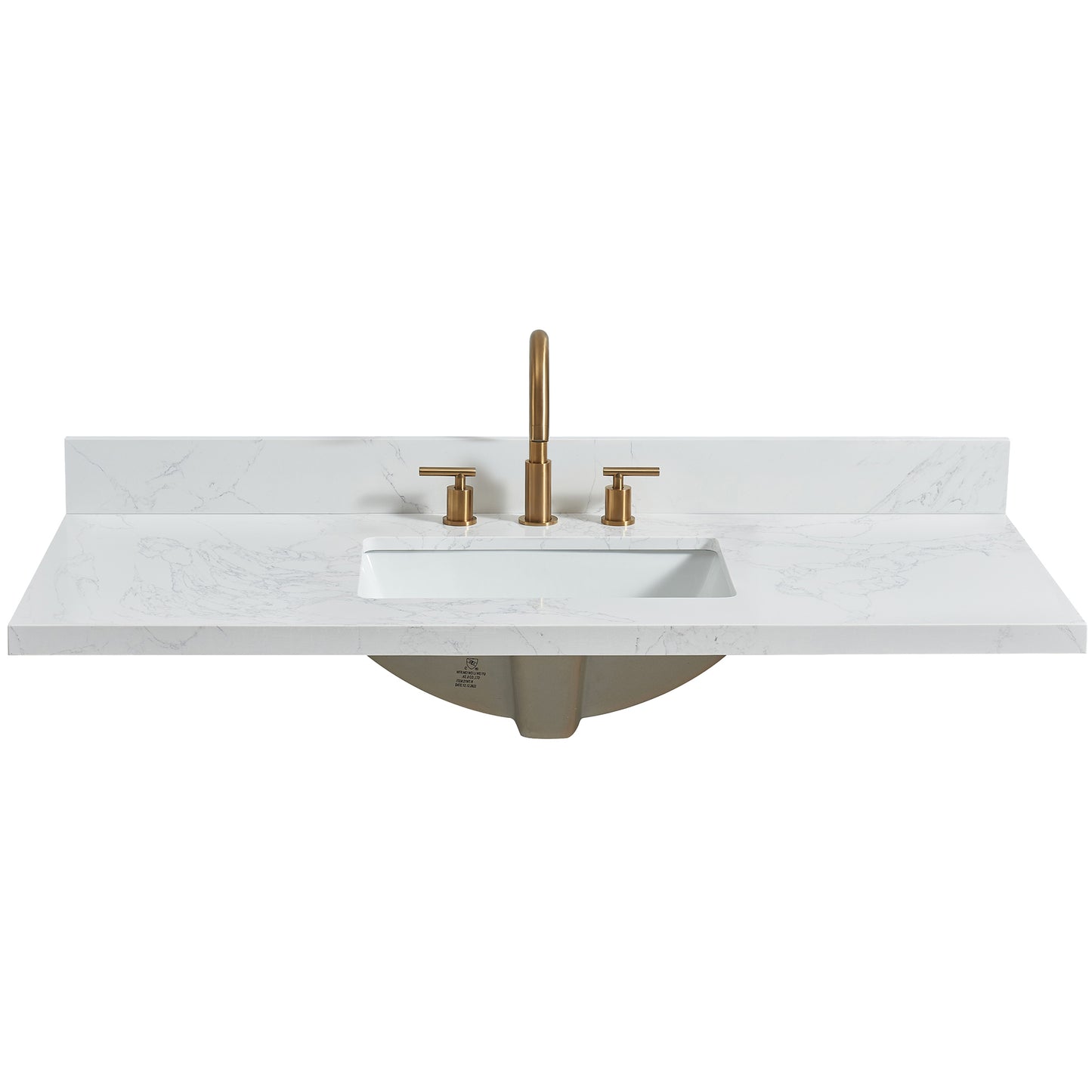 Jaen 49" W x 22" D Composite Stone Vanity Top in Grain White with White Rectangular Single Sink