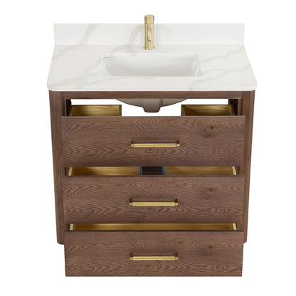 Porto 36" Free-standing Single Bath Vanity in Aged Dark Brown Oak