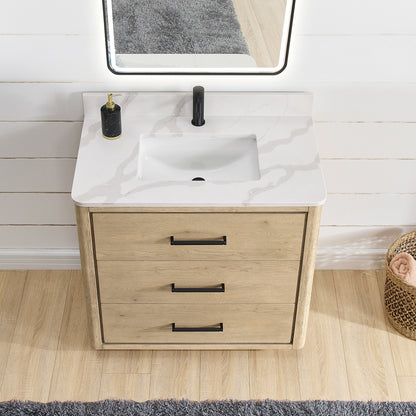 Porto 36" Free-standing Single Bath Vanity in Aged Natural Oak
