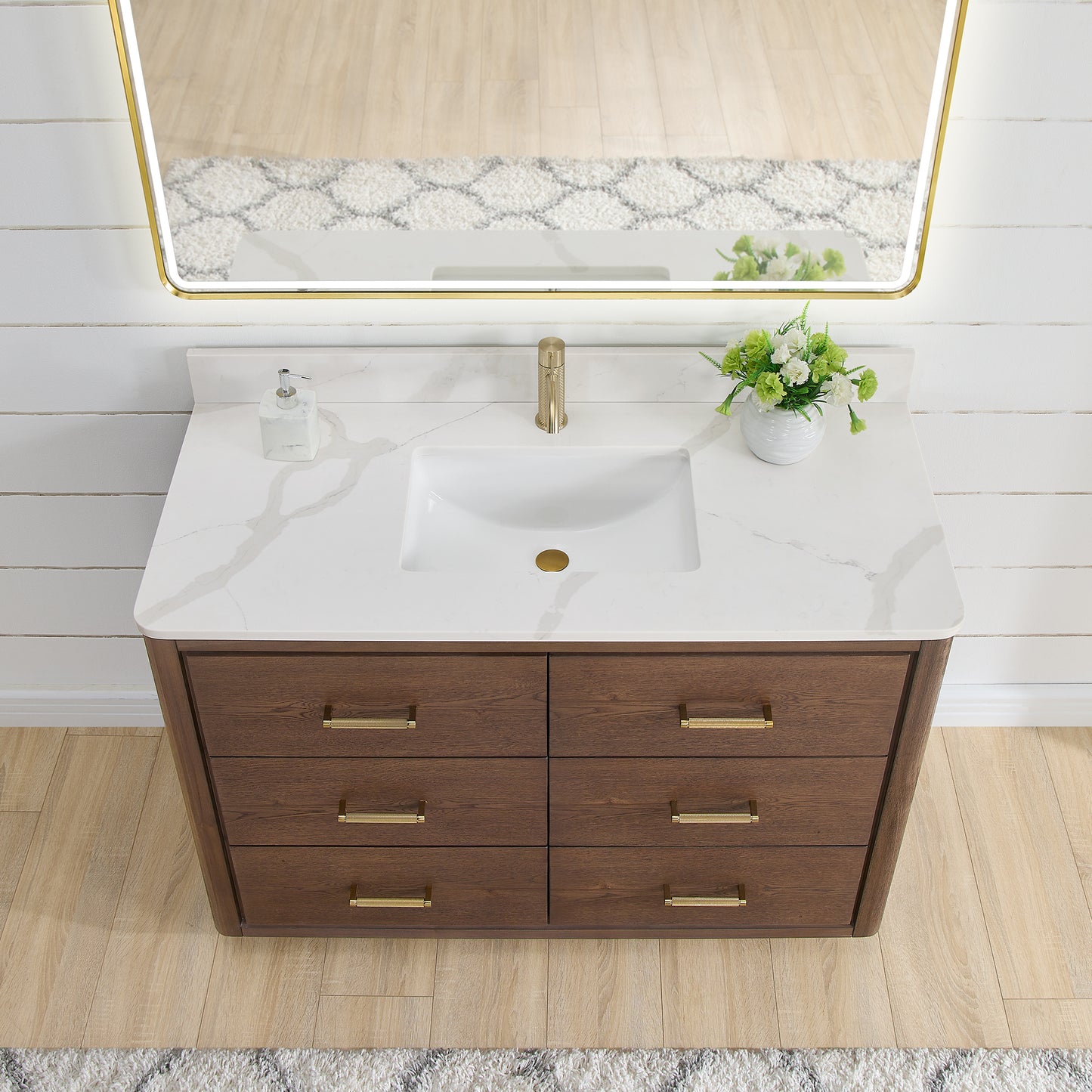 Porto 48" Free-standing Single Bath Vanity in Aged Dark Brown Oak