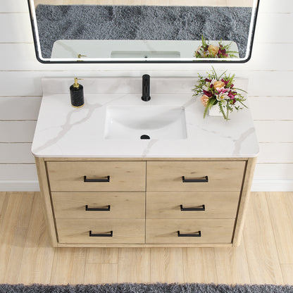 Porto 48" Free-standing Single Bath Vanity in Aged Natural Oak