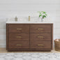 Porto 55" Free-standing Single Bath Vanity in Aged Dark Brown Oak