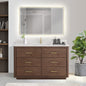 Porto 55" Free-standing Single Bath Vanity in Aged Dark Brown Oak
