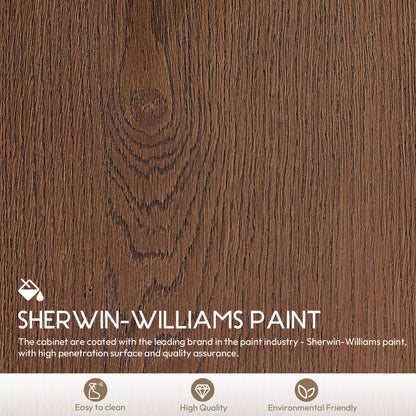 Porto 60M" Free-standing Double Bath Vanity in Aged Dark Brown Oak