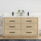 Porto 60M" Free-standing Double Bath Vanity in Aged Natural Oak