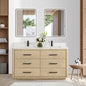 Porto 60M" Free-standing Double Bath Vanity in Aged Natural Oak