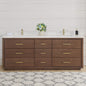 Porto 84" Free-standing Double Bath Vanity in Aged Dark Brown Oak