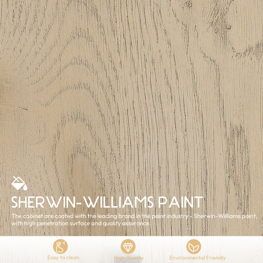 Issac Edwards 84" Free-standing Double Bath Vanity in Aged Natural Oak with Fish Maw White Quartz Stone Top and Mirror