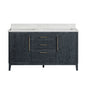 Gara 60M" Free-standing Double Bath Vanity in Washed Blue with White Grain Composite Stone Top