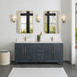 Gara 72" Free-standing Double Bath Vanity in Washed Blue with White Grain Composite Stone Top