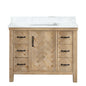 Javier 42" Free-standing Single Bath Vanity in Spruce Antique Brown with White Grain Composite Stone Top