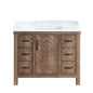 Javier 42" Free-standing Single Bath Vanity in Spruce Antique Gray with White Grain Composite Stone Top
