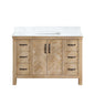 Javier 48" Free-standing Single Bath Vanity in Spruce Antique Brown with White Grain Composite Stone Top