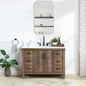 Javier 48" Free-standing Single Bath Vanity in Spruce Antique Gray with White Grain Composite Stone Top