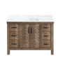 Javier 48" Free-standing Single Bath Vanity in Spruce Antique Gray with White Grain Composite Stone Top