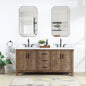 Javier 72" Free-standing Double Bath Vanity in Spruce Antique Gray with White Grain Composite Stone Top