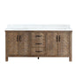 Javier 72" Free-standing Double Bath Vanity in Spruce Antique Gray with White Grain Composite Stone Top