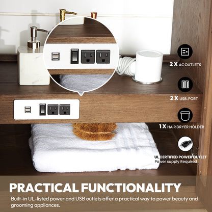 Oza 36" Free-standing Single Bath Vanity in Aged Dark Brown Oak