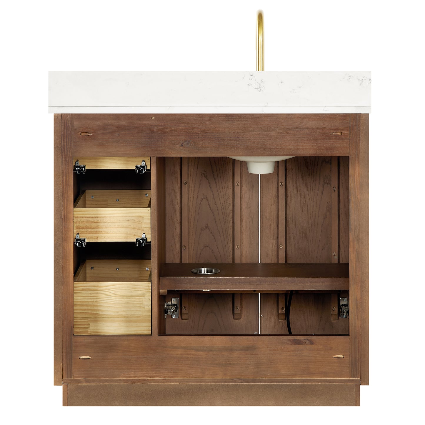 Oza 36" Free-standing Single Bath Vanity in Aged Dark Brown Oak