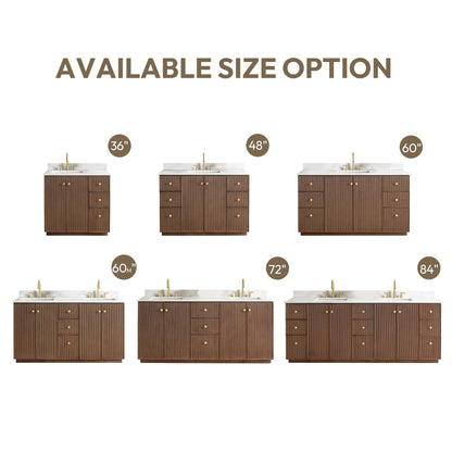 Oza 36" Free-standing Single Bath Vanity in Aged Dark Brown Oak
