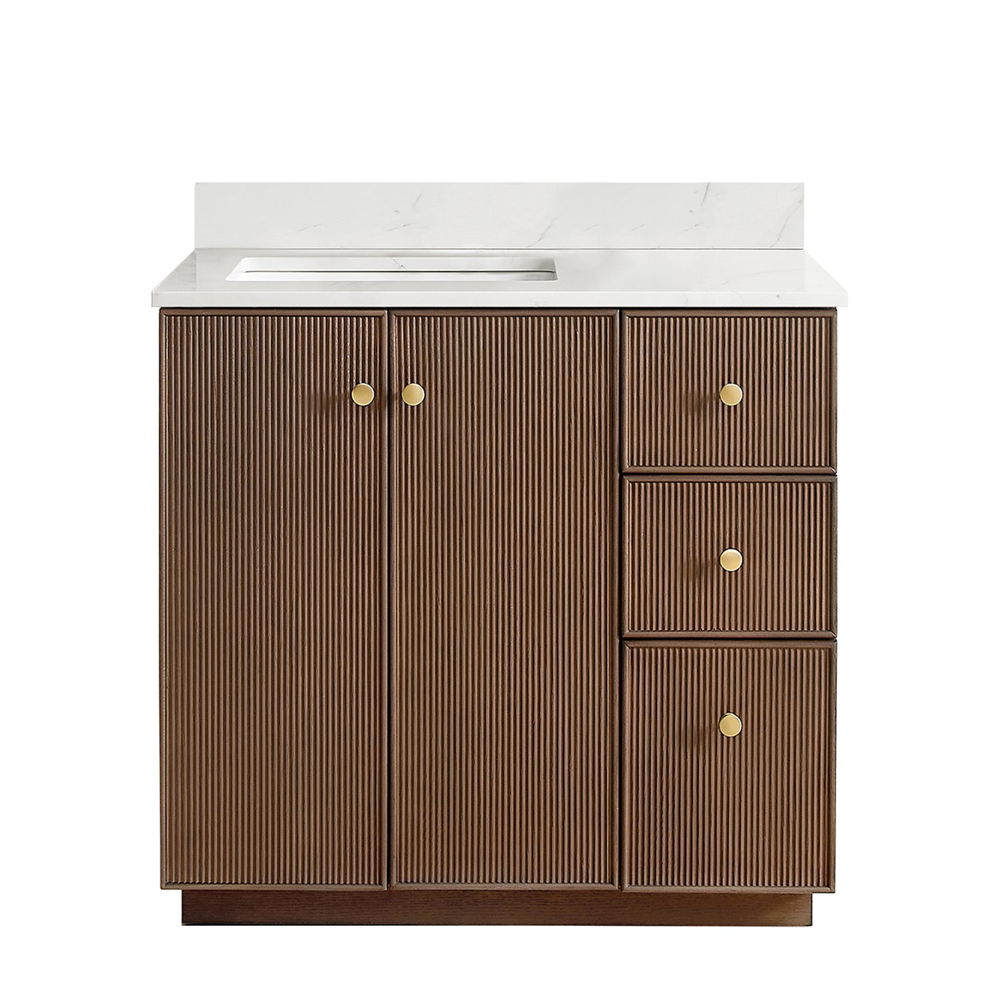 Oza 36" Free-standing Single Bath Vanity in Aged Dark Brown Oak