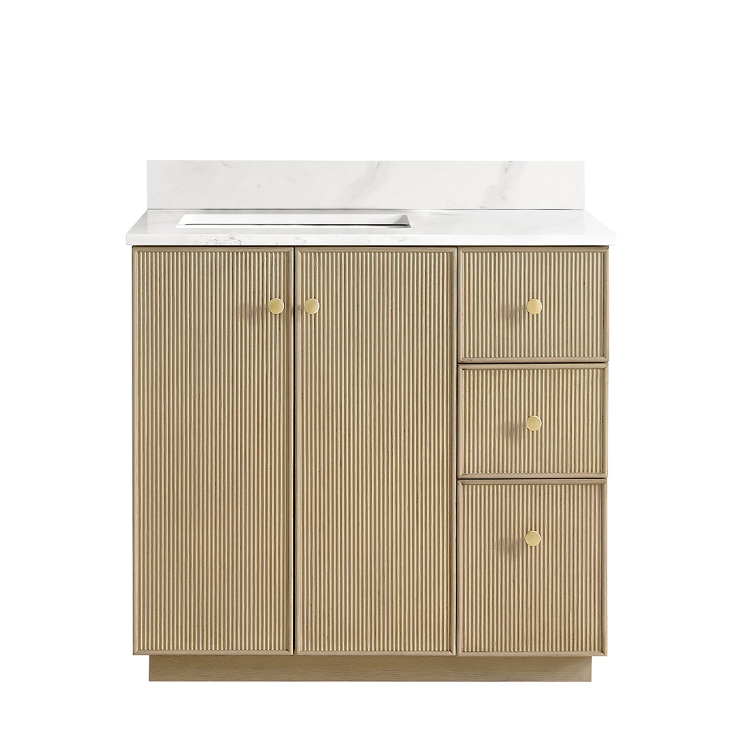 Oza 36" Free-standing Single Bath Vanity in Aged Natural Oak