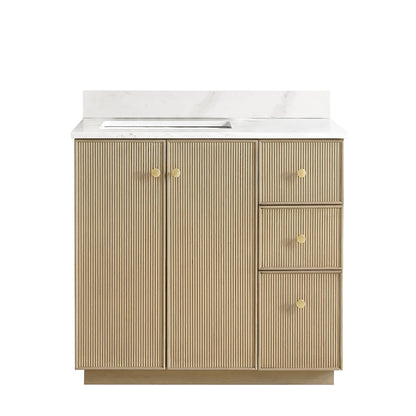 Oza 36" Free-standing Single Bath Vanity in Aged Natural Oak